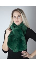 Schal aus Rex Kaninchenpelz - Grün